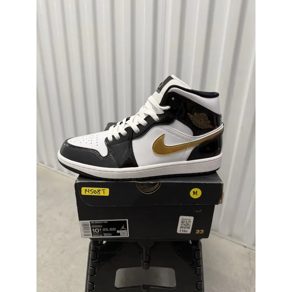 Nike Air Jordan 1 Black Gold Black White Size 10.5 Men's - 852542-007